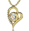 Gold Plated I Love You Necklace Heart Pendant 12 Languages 24k Gold Inscribed - NanoStyle Jewelry
