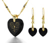 Gold Plated I Love You Necklace 12 Languages Gold Inscribed and Crystal Earrings Heart Jewelry Set - NanoStyle Jewelry