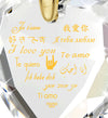 Gold Plated I Love You Necklace 12 Languages Gold Inscribed and Crystal Earrings Heart Jewelry Set - NanoStyle Jewelry