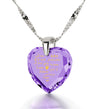 Silver Heart Necklace I Love You in 12 Languages 24k Gold Inscribed Cubic Zirconia - NanoStyle Jewelry