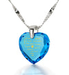 Silver Heart Necklace I Love You in 12 Languages 24k Gold Inscribed Cubic Zirconia - NanoStyle Jewelry