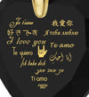 Gold Plated I Love You Necklace 12 Languages Gold Inscribed and Crystal Earrings Heart Jewelry Set - NanoStyle Jewelry