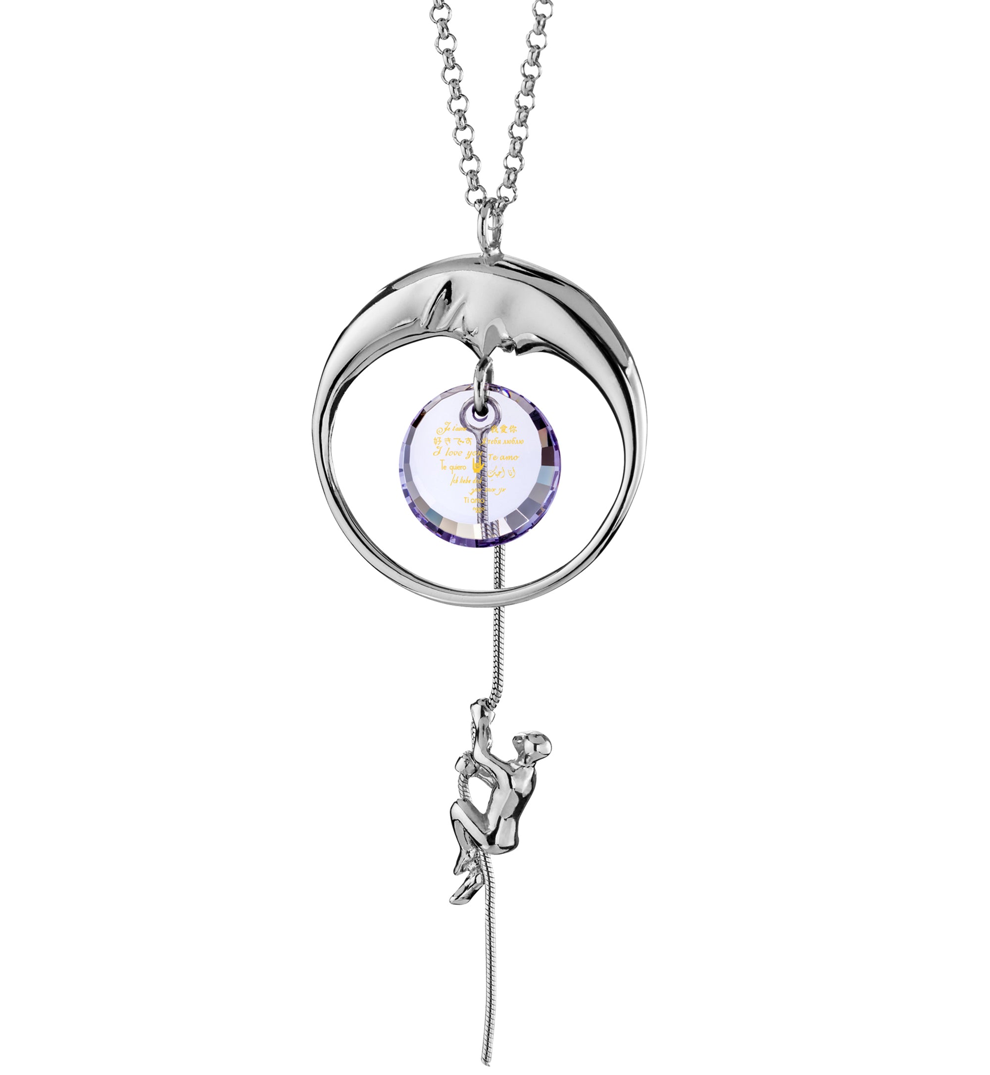 Unique 925 sterling silver crescent moon pendant - NanoStyle