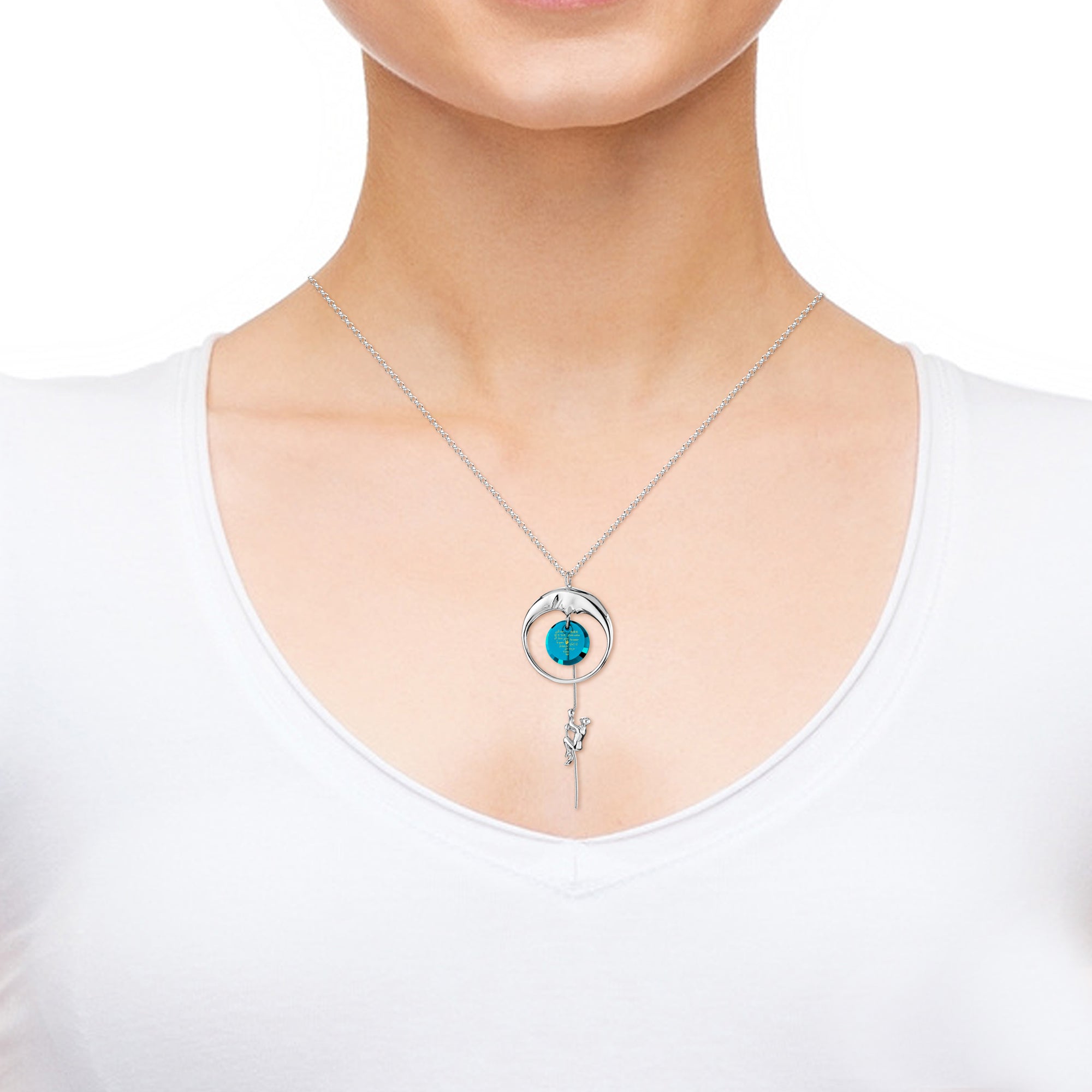 Unique 925 sterling silver crescent moon pendant - NanoStyle