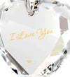 Tiny Crystal Heart Pendant I Love You Necklace 24k Gold Inscribed - NanoStyle Jewelry