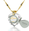 Gold Plated Infinity I Love You Necklace Heart Pendant 24k Gold Inscribed Cubic Zirconia - NanoStyle Jewelry