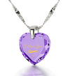 Silver Infinity I Love You Necklace Heart Pendant 24k Gold Inscribed Cubic Zirconia - NanoStyle Jewelry