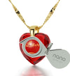 Gold Plated Infinity I Love You Necklace Heart Pendant 24k Gold Inscribed Cubic Zirconia - NanoStyle Jewelry