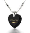 Silver Infinity I Love You Necklace Heart Pendant 24k Gold Inscribed Cubic Zirconia - NanoStyle Jewelry