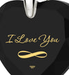 Silver Infinity I Love You Necklace Heart Pendant 24k Gold Inscribed Cubic Zirconia - NanoStyle Jewelry