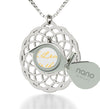 Silver Plated I Love You To The Moon and Back Necklace Mandala Pendant 24k Gold Inscribed - NanoStyle Jewelry