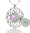 Silver Plated I Love You To The Moon and Back Necklace Mandala Pendant 24k Gold Inscribed - NanoStyle Jewelry