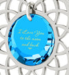 Silver Plated I Love You To The Moon and Back Necklace Mandala Pendant 24k Gold Inscribed - NanoStyle Jewelry