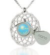 Silver Plated I Love You To The Moon and Back Necklace Mandala Pendant 24k Gold Inscribed - NanoStyle Jewelry