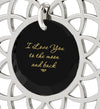 Silver Plated I Love You To The Moon and Back Necklace Mandala Pendant 24k Gold Inscribed - NanoStyle Jewelry