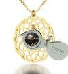 Gold Plated I Love You To The Moon and Back Necklace Mandala Pendant 24k Gold Inscribed - NanoStyle Jewelry