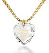 Tiny Crystal Heart pendant 24k Gold Inscribed I Love You to the Moon and Back Necklace - NanoStyle Jewelry