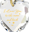 Tiny Heart Jewelry Set 24k Gold Inscribed I Love You to the Moon and Back Necklace and Drop Earrings - NanoStyle Jewelry
