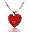 925 Sterling Silver I Love You to The Moon and Back Necklace 24k Gold Inscribed Heart Cubic Zirconia Pendant - NanoStyle Jewelry