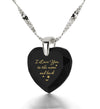 925 Sterling Silver I Love You to The Moon and Back Necklace 24k Gold Inscribed Heart Cubic Zirconia Pendant - NanoStyle Jewelry
