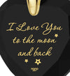 Gold Plated I Love You to The Moon and Back Necklace 24k Gold Inscribed Heart Cubic Zirconia Pendant - NanoStyle Jewelry
