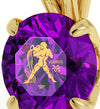 Gold Plated Aquarius Necklace Zodiac Pendant 24k Gold inscribed on Crystal - NanoStyle Jewelry