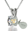 925 Sterling Silver Aquarius Necklace Zodiac Pendant 24k Gold Inscribed on Crystal - NanoStyle Jewelry
