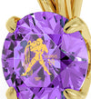 Gold Plated Aquarius Necklace Zodiac Pendant 24k Gold inscribed on Crystal - NanoStyle Jewelry