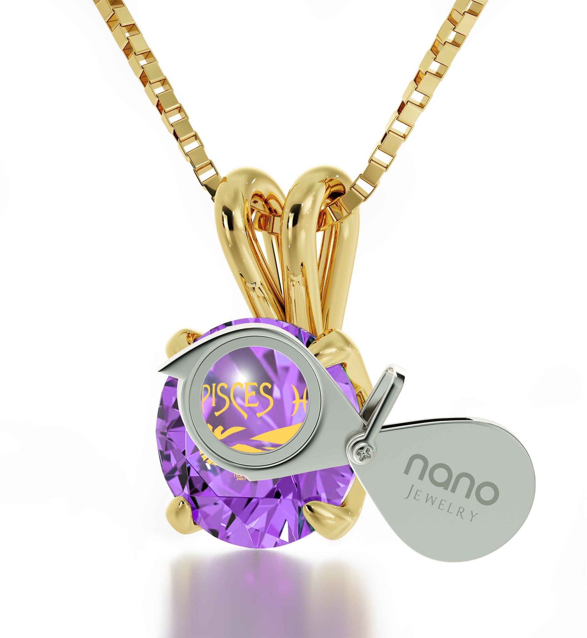 14k Gold Pisces Necklace - NanoStyle Jewelry