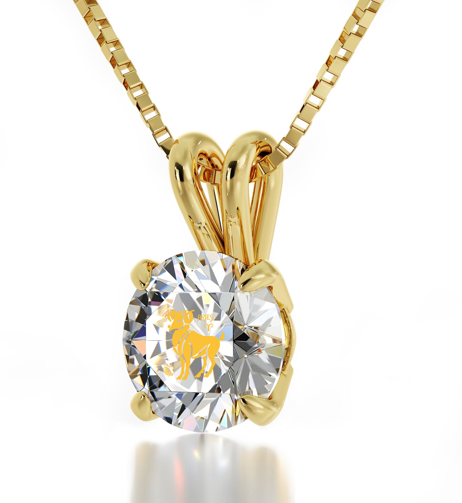14k Gold Aries Pendant - NanoStyle Jewelry