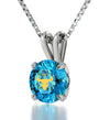 925 Sterling Silver Taurus Necklace Zodiac Pendant 24k Gold Inscribed on Crystal - NanoStyle Jewelry
