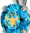 925 Sterling Silver Taurus Necklace Zodiac Pendant 24k Gold Inscribed on Crystal - NanoStyle Jewelry