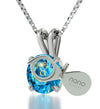 925 Sterling Silver Taurus Necklace Zodiac Pendant 24k Gold Inscribed on Crystal - NanoStyle Jewelry