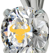 925 Sterling Silver Taurus Necklace Zodiac Pendant 24k Gold Inscribed on Crystal - NanoStyle Jewelry