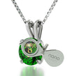 925 Sterling Silver Taurus Necklace Zodiac Pendant 24k Gold Inscribed on Crystal - NanoStyle Jewelry