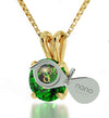 Gold Plated Taurus Necklace Zodiac Pendant 24k Gold Inscribed on Crystal - NanoStyle Jewelry