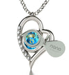 925 Sterling Silver Taurus Necklace Zodiac Heart Pendant 24k Gold Inscribed on Crystal - NanoStyle Jewelry