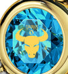 Gold Plated Taurus Necklace Zodiac Heart Pendant 24k Gold Inscribed on Crystal - NanoStyle Jewelry