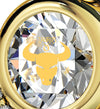 Gold Plated Taurus Necklace Zodiac Heart Pendant 24k Gold Inscribed on Crystal - NanoStyle Jewelry