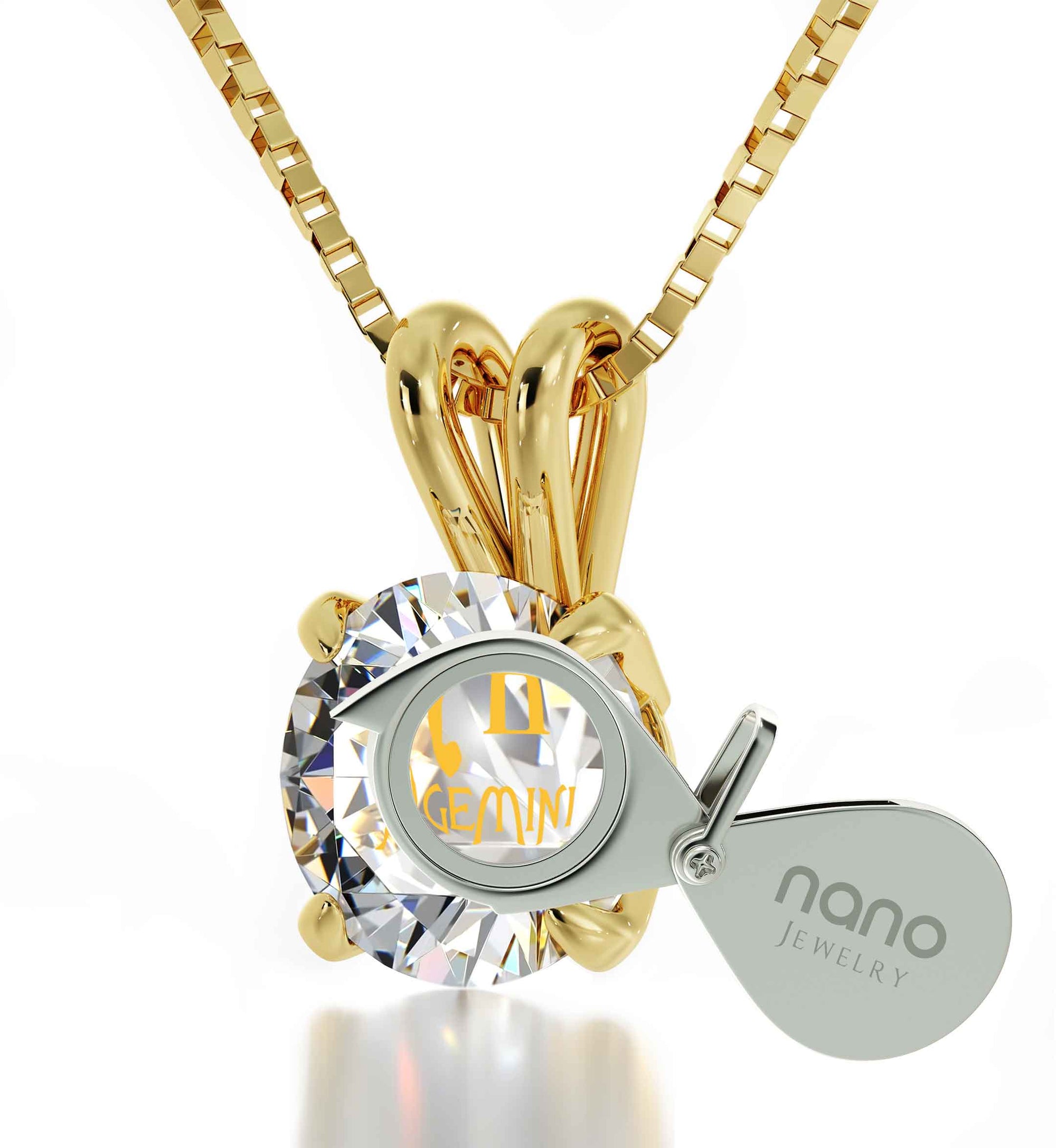 14k Gold Gemini Pendant - NanoStyle Jewelry