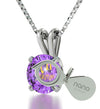 925 Sterling Silver Gemini Necklace Zodiac Pendant 24k Gold Inscribed on Crystal - NanoStyle Jewelry