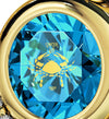 Gold Plated Cancer Necklace Zodiac Heart Pendant 24k Gold inscribed on Crystal - NanoStyle Jewelry