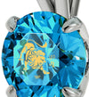 925 Sterling Silver Leo Necklace Zodiac Pendant 24k Gold Inscribed on Crystal - NanoStyle Jewelry