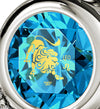 925 Sterling Silver Leo Necklace Zodiac Heart Pendant 24k Gold Inscribed on Crystal - NanoStyle Jewelry