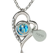 925 Sterling Silver Leo Necklace Zodiac Heart Pendant 24k Gold Inscribed on Crystal - NanoStyle Jewelry