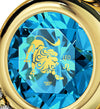 Gold Plated Leo Necklace Zodiac Heart Pendant 24k Gold Inscribed on Crystal - NanoStyle Jewelry