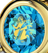 Gold Plated Virgo Necklace Zodiac Heart Pendant 24k Gold inscribed on Crystal - NanoStyle Jewelry