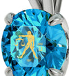 925 Sterling Silver Libra Necklace Zodiac Pendant 24k Gold Inscribed on Crystal - NanoStyle Jewelry