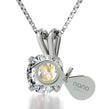 925 Sterling Silver Libra Necklace Zodiac Pendant 24k Gold Inscribed on Crystal - NanoStyle Jewelry