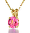 Gold Plated Libra Necklace Zodiac Pendant 24k Gold Inscribed on Crystal - NanoStyle Jewelry